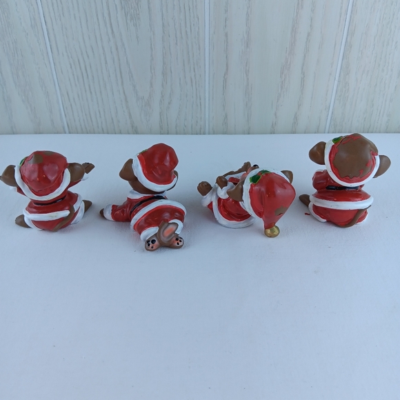 Vintage George Good set of four  sleepy Christmas Mice mouse Santa mouse ceremic - Picture 5 of 13